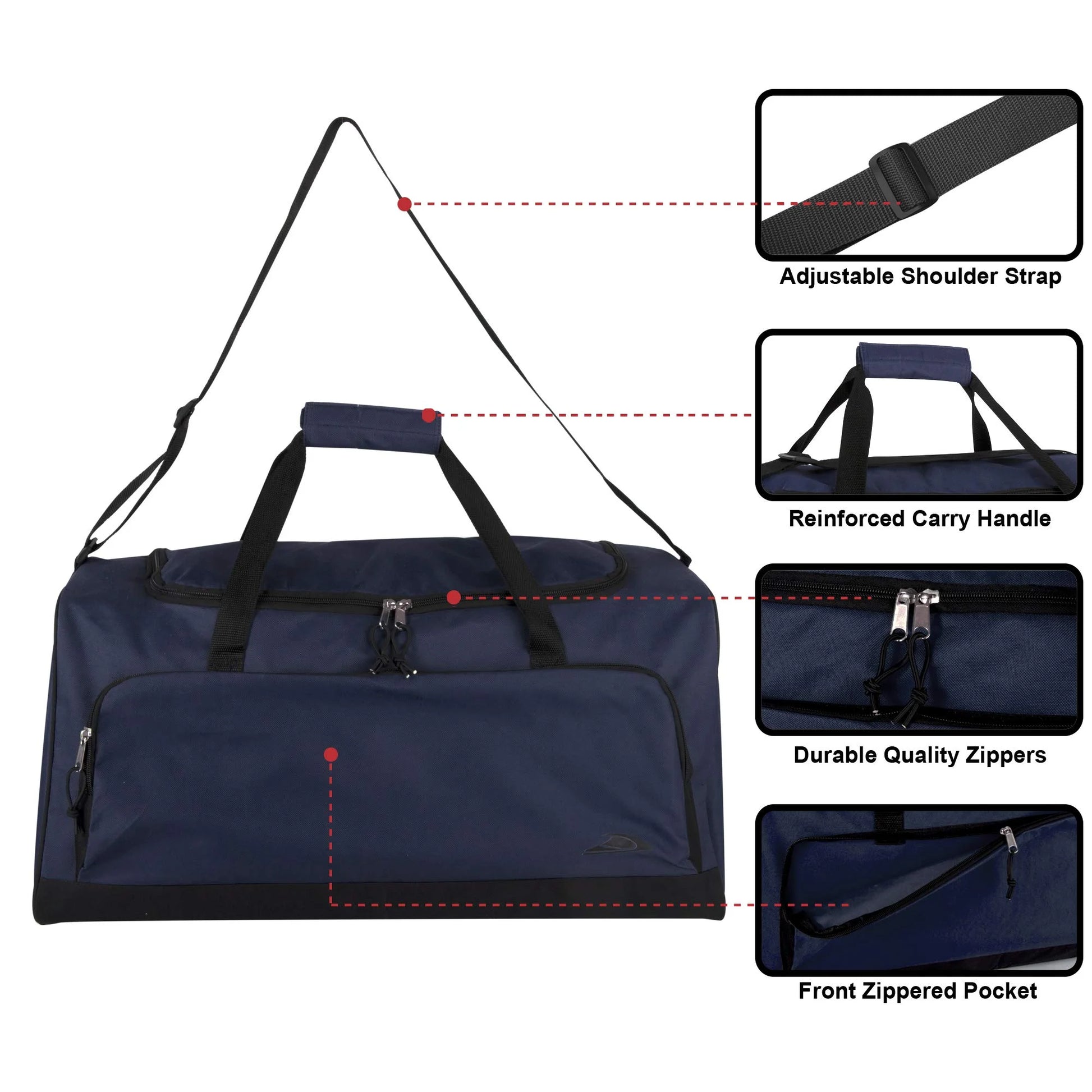 Adventure Awaits: 55L Navy Blue Lightweight Duffle Bag - Perfect for Travel, Gym, and Sports Gear!