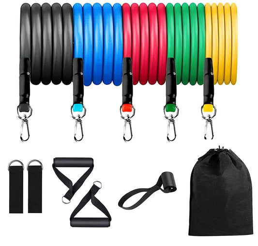 Elevate Your Fitness: 10-Piece Multi-Color Resistance Band Set for Ultimate Home Workouts!